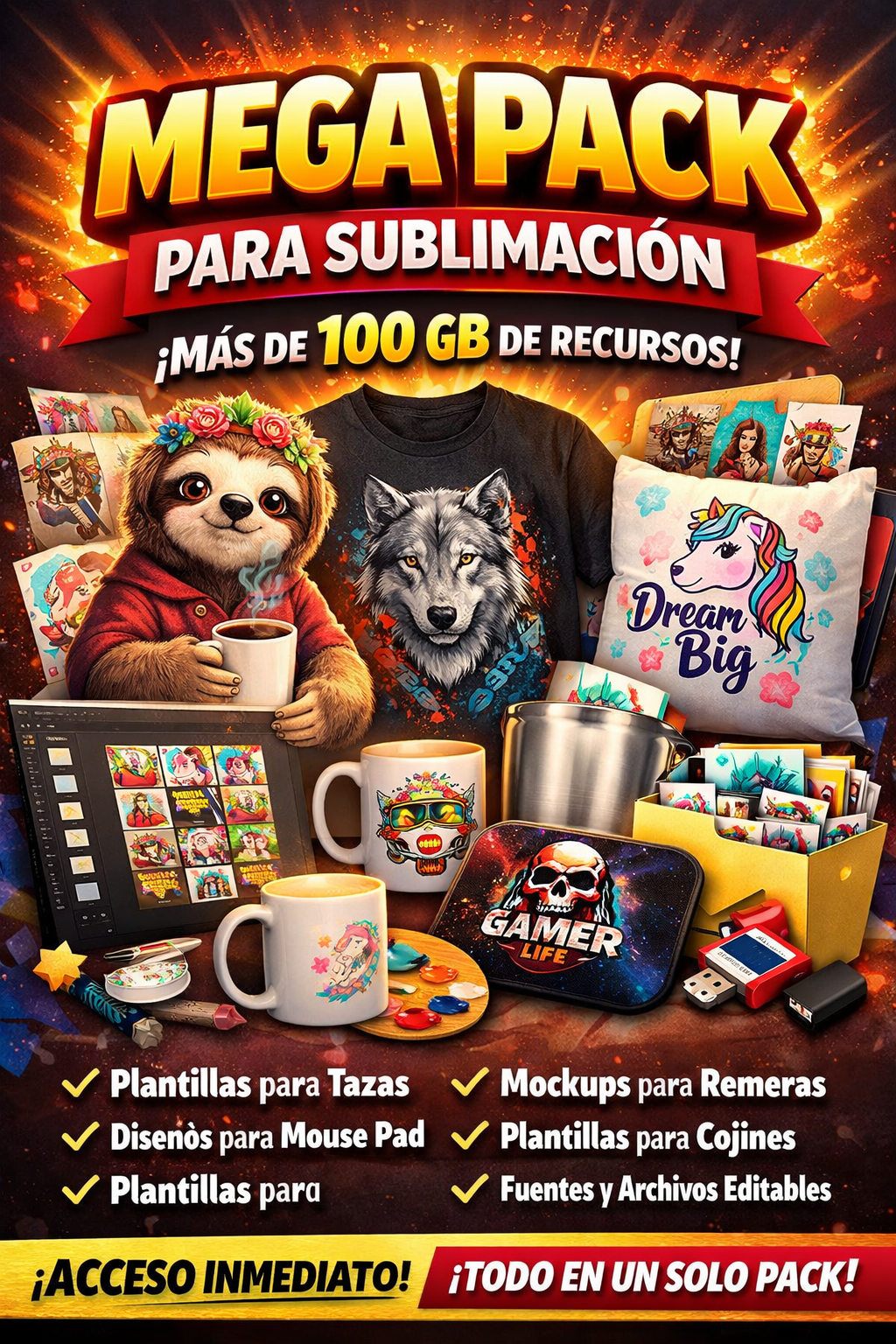 Mega Pack Sublimación 100 GB