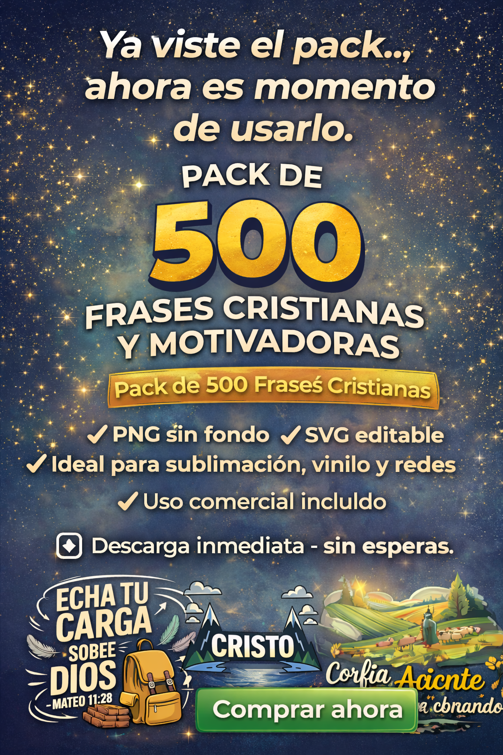 Pack de 500 Frases Cristianas y Motivadoras