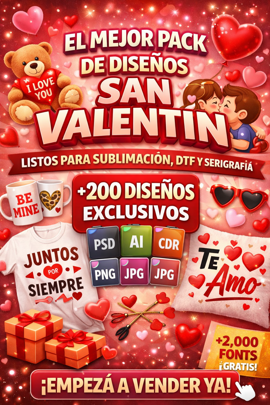 Pack San Valentín - Más de 200 Diseños
